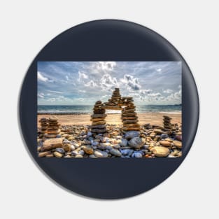 Amroth Beach, Wales, Rock Cairns Pin