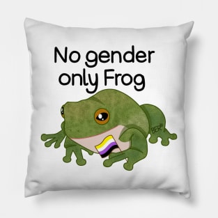 No Gender Only Frog Nonbinary Pride Pillow