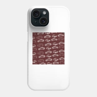 Old Cars Collection Dark Red Background Phone Case