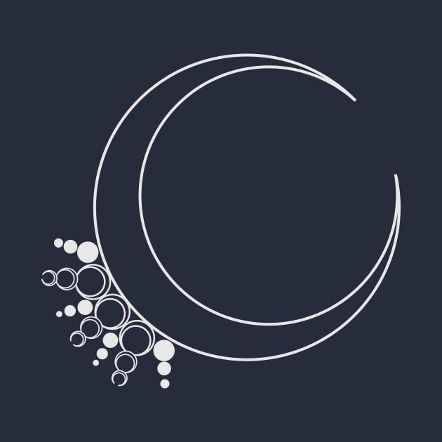 Gray Crescent Moon Minimalist Magic Art by MetaCynth