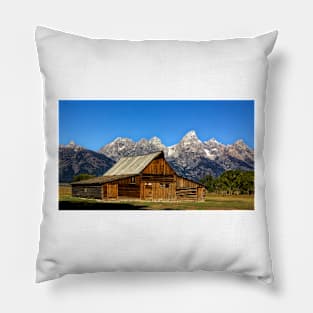 Old Barn in Mormon Row, Wyoming Pillow