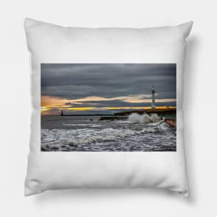 Seaburn and Roker Lighthouses Pillow