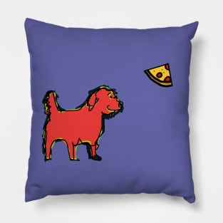 Cute Dog Found Food A Pizza Slice Pillow