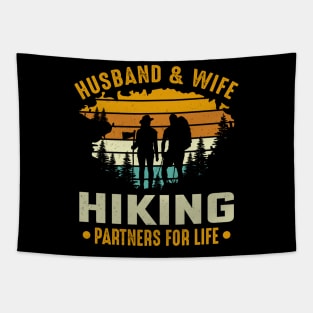 Husband and wife hiking partners for life Tapestry