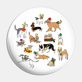 Christmas Dogs Pin