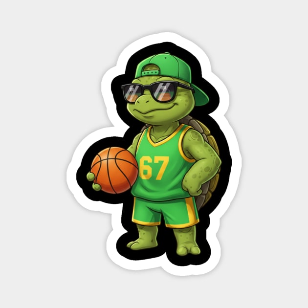 Basketball Turtle Character – Cool Turtle with Jersey 67 Magnet by ArtistTee ⭐⭐⭐⭐⭐