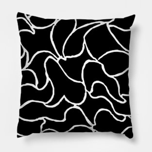 black and white doodle pattern Pillow