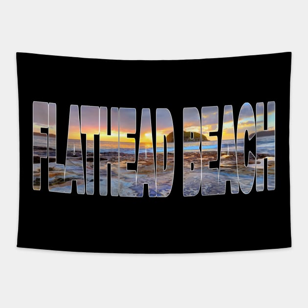 FLATHEAD BEACH - Lion Island NSW Australia Tapestry by TouristMerch