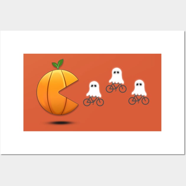 Funny Halloween Pumpkin Eating Ghost, Gamer Men Women Kids T-Shirt