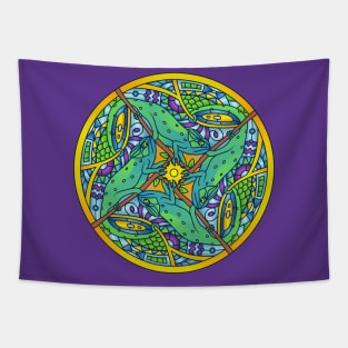 Chameleon Mandala Tapestry