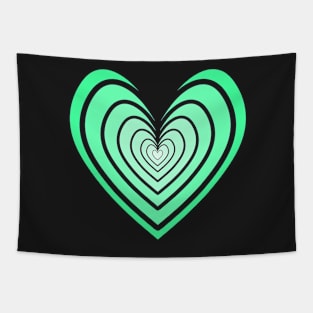 Rosy Heart (Bright Green) Tapestry