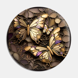 Butterflies art nouveau 3 Pin