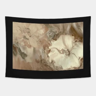 Abstract Neutral Flowers Floral Design Warm Beige Tones Art Tapestry