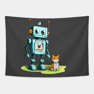 Cat and robot Tapestry