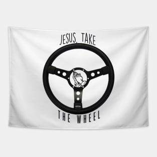 Jesus Take the Wheel Tapestry