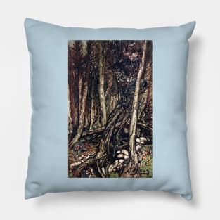 A Fearsome Forest - Undine, Arthur Rackham Pillow