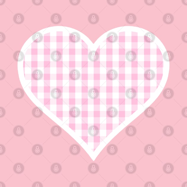 Soft Pink Gingham Heart by bumblefuzzies