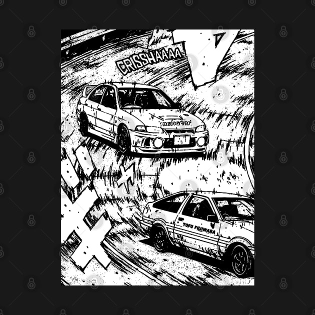 JDM Japanese Drift Racer Drifting Car Anime Manga Eurobeat Intensifies Aesthetic by Neon Bang Bang
