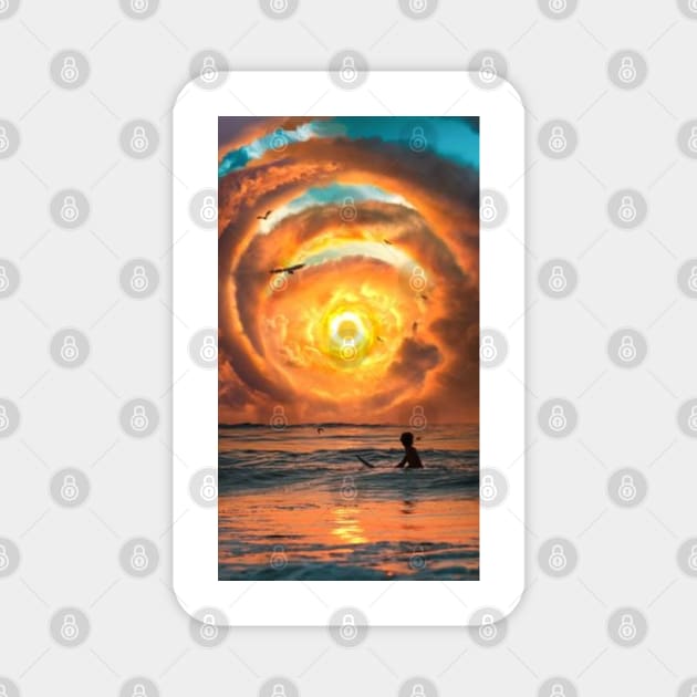 sunset grid Magnet by Sunset beach lover