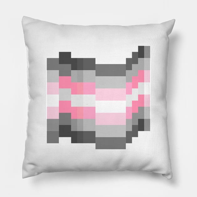 Demigirl Pixel Pride Flag Pillow by traditionation