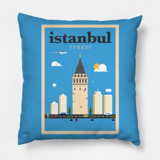 Istanbul city poster Pillow