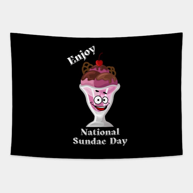 Enjoy National Sundae Day Tapestry by Blue Butterfly Designs 