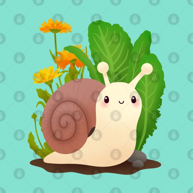 Cute Snail in the Garden by tobikobagel