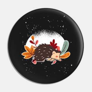 hedgehog pile of leaves Pin