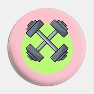 Dumbbell Cartoon Vector Icon Illustration Pin