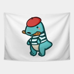 French T-Rex, cute Dino, Dinosaur Tapestry