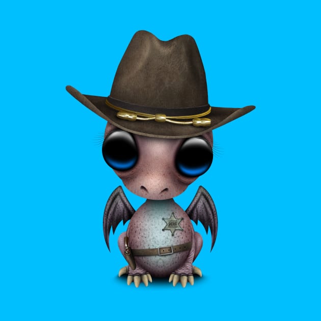 Cute Baby Dragon Sheriff by jeffbartels