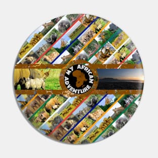 My African Adventure Wildlife Collage Pin