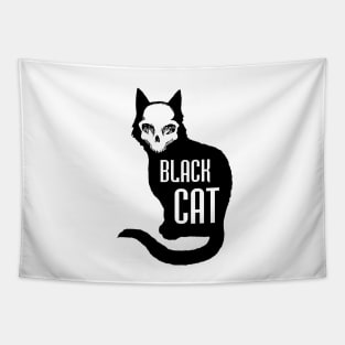 Skull and black cat Tapestry