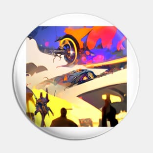 Abstract futuristic car show Pin