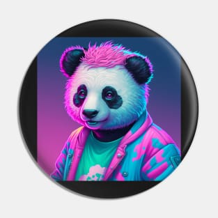 Vapor Wave Panda Pin