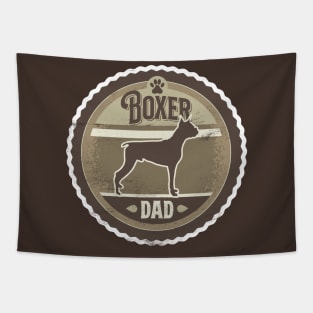 Boxer Dad - Distressed Boxer Dog Silhouette Design Tapestry