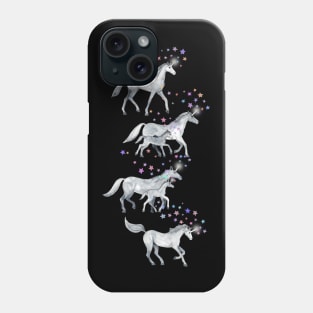 Unicorns and Stars on Dark Teal Phone Case