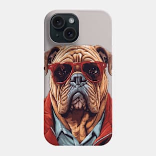 Dog in Red Glasses Phone Case