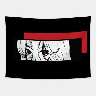 Women red eyes Tapestry