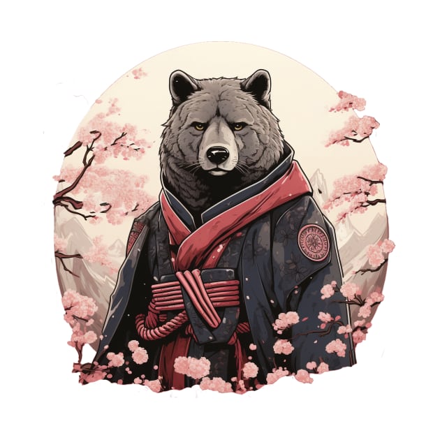 Japanese Bear Samurai Portrait by AmpleMaple