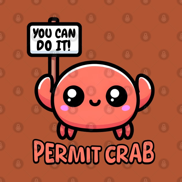 Permit Crab! Cute Crab Pun by Cute And Punny