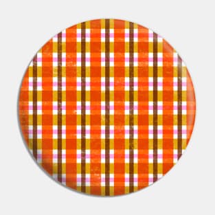 Autumn Fall Plaid Pattern Pin