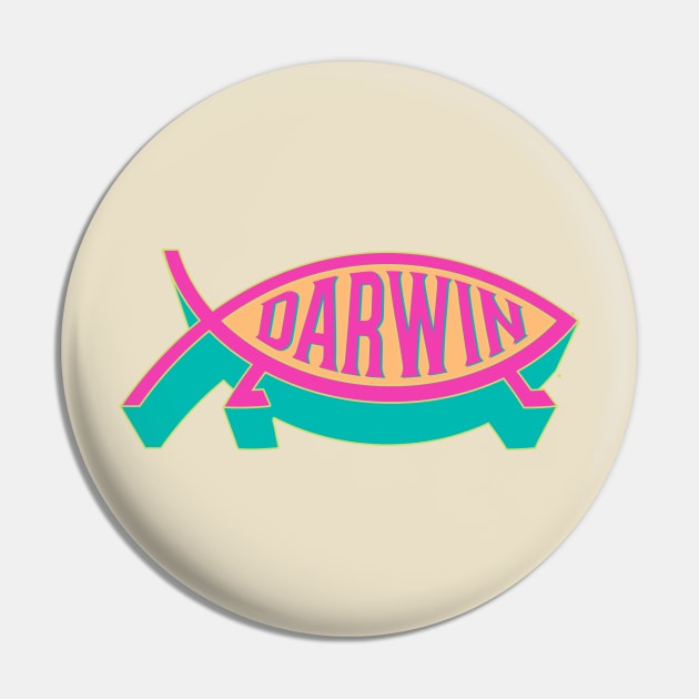 Darwin Fish Logo Pin by Lima's