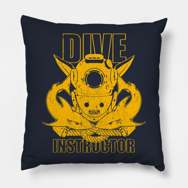 Blue & Gold Dive Instructor Pillow by TCP