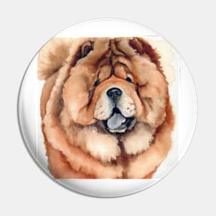 Chow Chow Watercolor - Dog Lover Gifts Pin