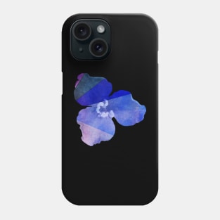 Triangle flower watercolor, blue and purple Phone Case