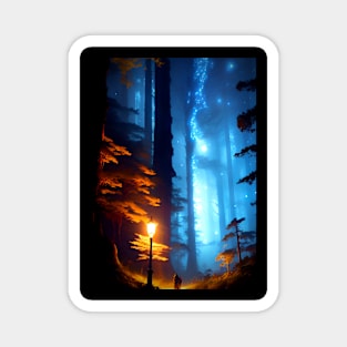 The Night Light In Dark Forest. Magnet