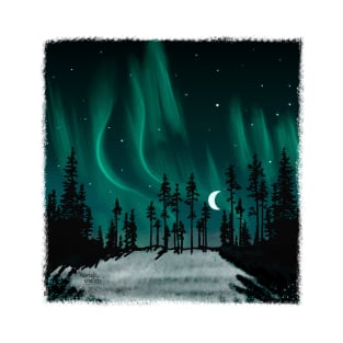 Northern lights in the forest T-Shirt