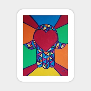 Heart Hamsa by Harriette Knight Magnet