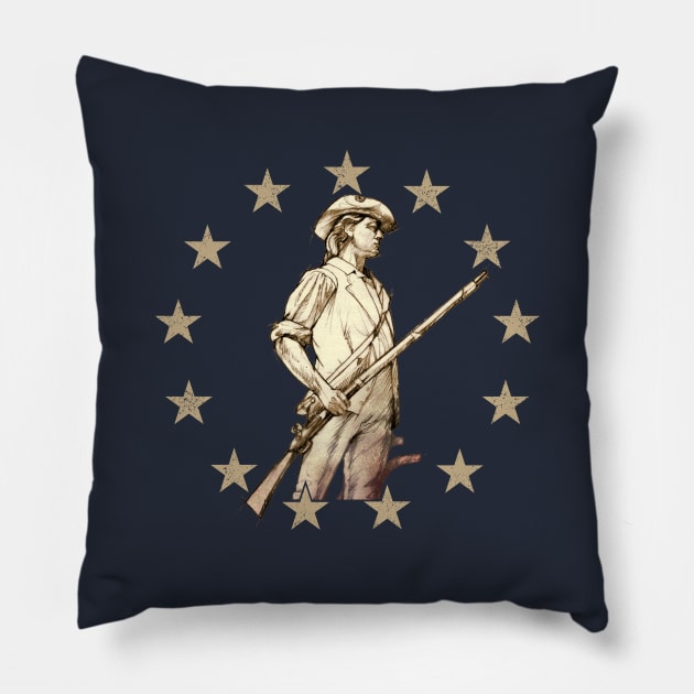 Concord Minuteman Drawing Pillow by cartogram